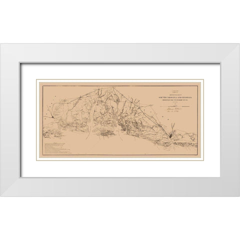 South Carolina Sea Coast - Fillmore 1863  White Modern Wood Framed Art Print with Double Matting by Fillmore
