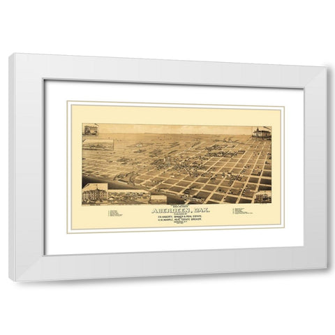 Aberdeen South Dakota - Wellge 1883 White Modern Wood Framed Art Print with Double Matting by Wellge