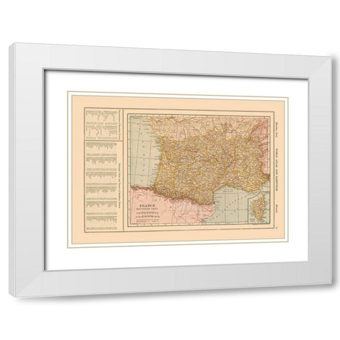 Southern France - Reynold 1921 White Modern Wood Framed Art Print with Double Matting by Reynold