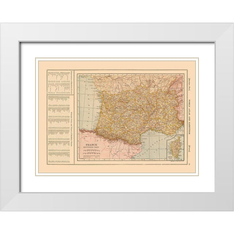 Southern France - Reynold 1921 White Modern Wood Framed Art Print with Double Matting by Reynold