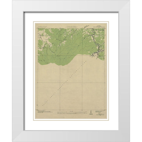 Gatlinburg Tennessee Quad - USGS 1936 White Modern Wood Framed Art Print with Double Matting by USGS