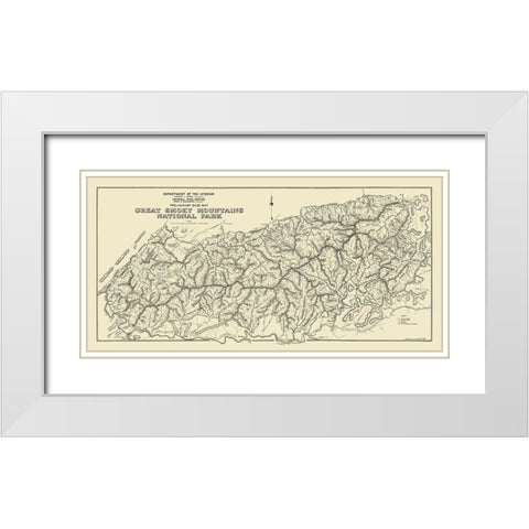 Great Smoky Mountain National Park White Modern Wood Framed Art Print with Double Matting by Unknown