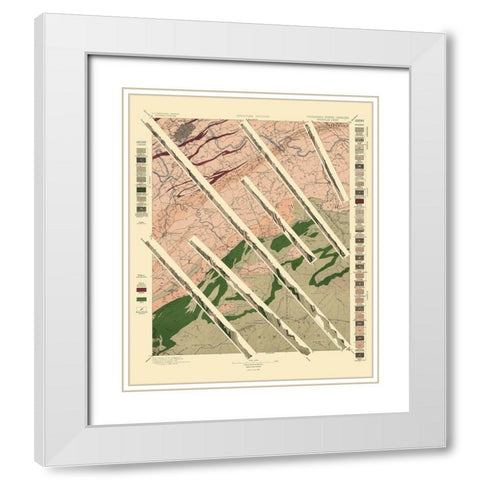 Knoxville Tennessee North Carolina Sheet White Modern Wood Framed Art Print with Double Matting by USGS