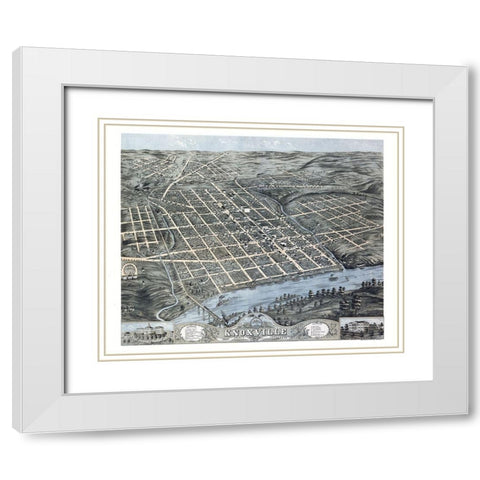 Knoxville Tennessee - Merchant 1871  White Modern Wood Framed Art Print with Double Matting by Merchant