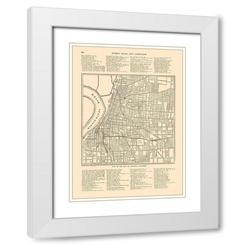Memphis  Tennessee - Reynold 1921 White Modern Wood Framed Art Print with Double Matting by Reynold