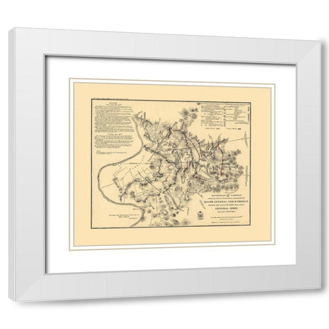 Nashville Tennessee - Peseux 1864  White Modern Wood Framed Art Print with Double Matting by Peseux