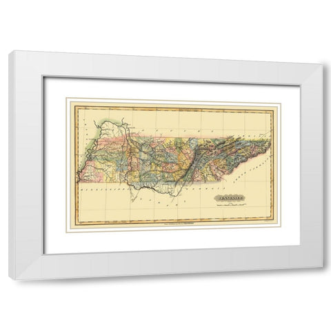 Tennessee - Lucas 1823 White Modern Wood Framed Art Print with Double Matting by Lucas