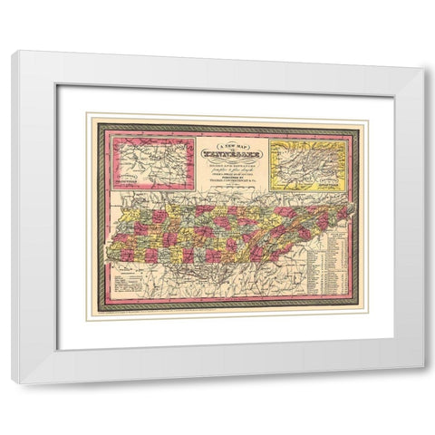 Tennessee - Thomas 1850 White Modern Wood Framed Art Print with Double Matting by Thomas
