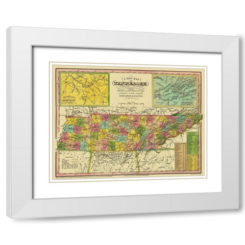 Tennessee - Tanner 1833 White Modern Wood Framed Art Print with Double Matting by Tanner