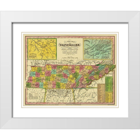 Tennessee - Tanner 1833 White Modern Wood Framed Art Print with Double Matting by Tanner