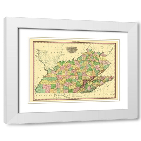 Kentucky, Tennessee, Part of Illinois - Tanner White Modern Wood Framed Art Print with Double Matting by Tanner