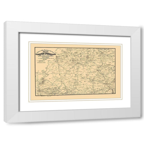 West Tennessee, Part of Kentucky 1865 White Modern Wood Framed Art Print with Double Matting by von Reizenstein