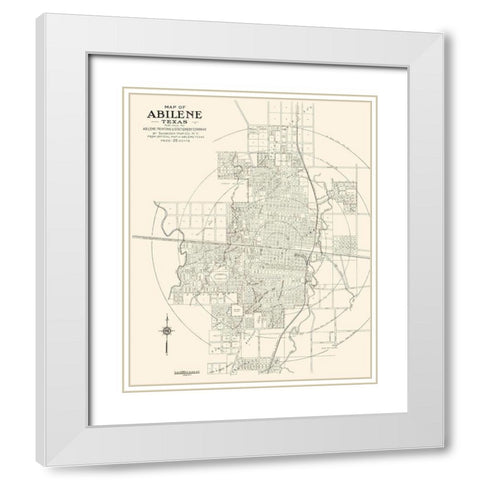 Abilene Texas - Sanborn 1929 White Modern Wood Framed Art Print with Double Matting by Sanborn