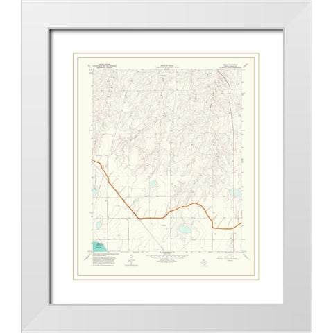 Abell Texas Quad - USGS 1967 White Modern Wood Framed Art Print with Double Matting by USGS