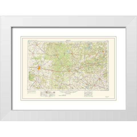 Abilene Texas Quad - USGS 1966 White Modern Wood Framed Art Print with Double Matting by USGS