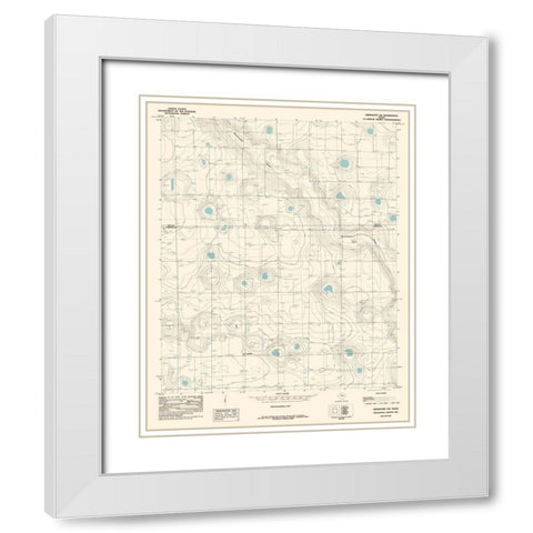 South West Abernathy Texas Quad - USGS 1985 White Modern Wood Framed Art Print with Double Matting by USGS