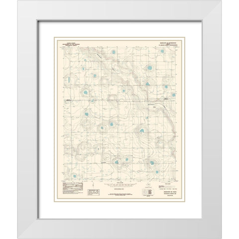 South West Abernathy Texas Quad - USGS 1985 White Modern Wood Framed Art Print with Double Matting by USGS