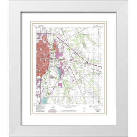 East Abilene Texas Quad - USGS 1957 White Modern Wood Framed Art Print with Double Matting by USGS