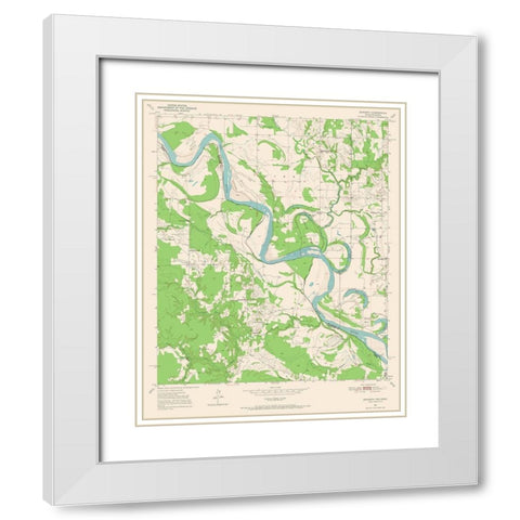 Acworth Texas Quad - USGS 1950 White Modern Wood Framed Art Print with Double Matting by USGS