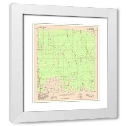 Arizona Creek Texas Quad - USGS 1984 White Modern Wood Framed Art Print with Double Matting by USGS