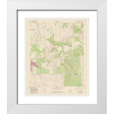 North East Antelope Creek Texas Quad - USGS 1962 White Modern Wood Framed Art Print with Double Matting by USGS