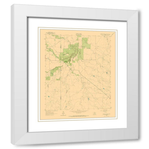 South West Antelope Creek Texas Quad - USGS 1962 White Modern Wood Framed Art Print with Double Matting by USGS