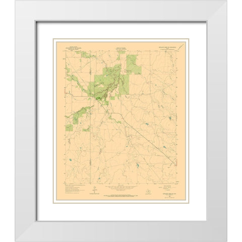 South West Antelope Creek Texas Quad - USGS 1962 White Modern Wood Framed Art Print with Double Matting by USGS