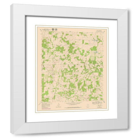 Adell Texas Quad - USGS 1959 White Modern Wood Framed Art Print with Double Matting by USGS