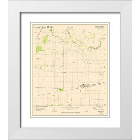 Agua Dulce Texas Quad - USGS 1979 White Modern Wood Framed Art Print with Double Matting by USGS