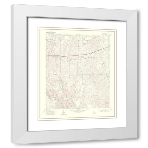 Alanreed Texas Quad - USGS 1967 White Modern Wood Framed Art Print with Double Matting by USGS