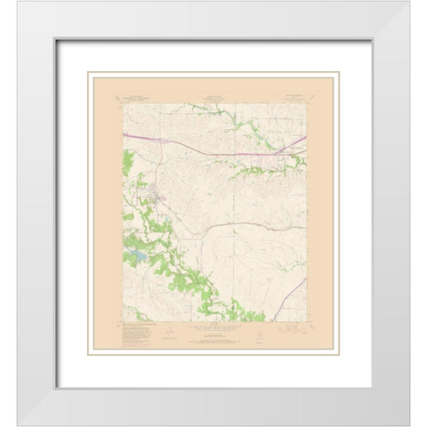 Aledo Texas Quad - USGS 1981 White Modern Wood Framed Art Print with Double Matting by USGS