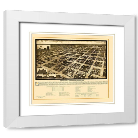 Amarillo Texas - Sturdivant 1912 White Modern Wood Framed Art Print with Double Matting by Sturdivant