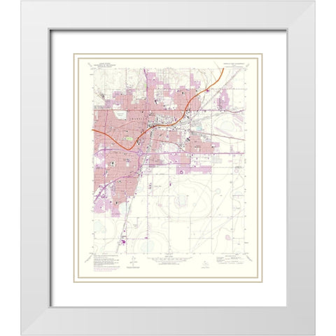 Amarillo East Texas Quad - USGS 1975 White Modern Wood Framed Art Print with Double Matting by USGS