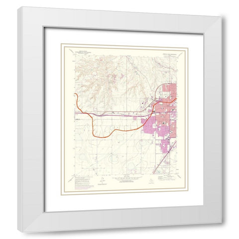 Amarillo West Texas Quad - USGS 1975 White Modern Wood Framed Art Print with Double Matting by USGS