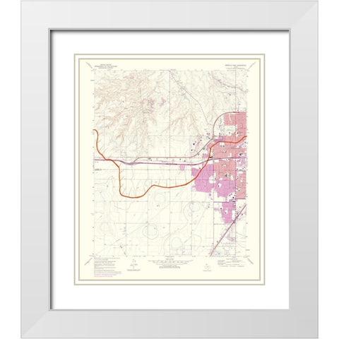 Amarillo West Texas Quad - USGS 1975 White Modern Wood Framed Art Print with Double Matting by USGS