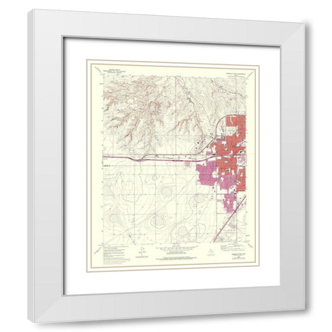 West Amarillo Texas Quad - USGS 1960 White Modern Wood Framed Art Print with Double Matting by USGS