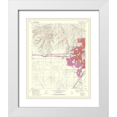 West Amarillo Texas Quad - USGS 1960 White Modern Wood Framed Art Print with Double Matting by USGS