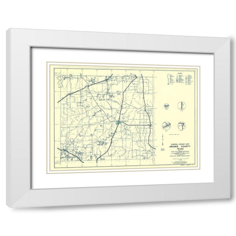 Archer Texas - Highway Dept 1936 White Modern Wood Framed Art Print with Double Matting by Highway Dept