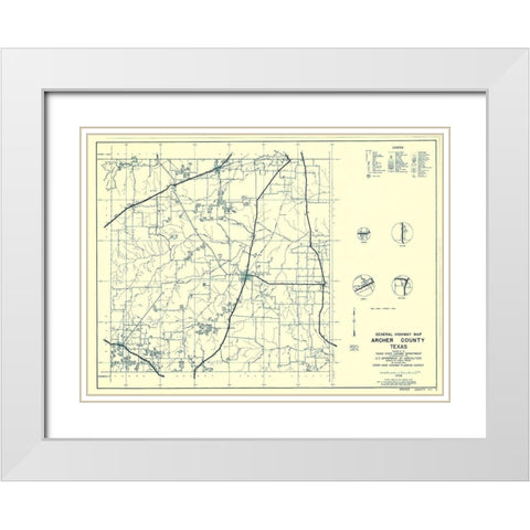 Archer Texas - Highway Dept 1936 White Modern Wood Framed Art Print with Double Matting by Highway Dept