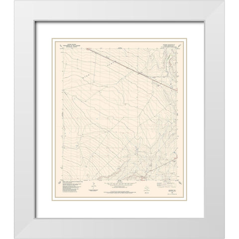 Aragon Texas Quad - USGS 1983 White Modern Wood Framed Art Print with Double Matting by USGS