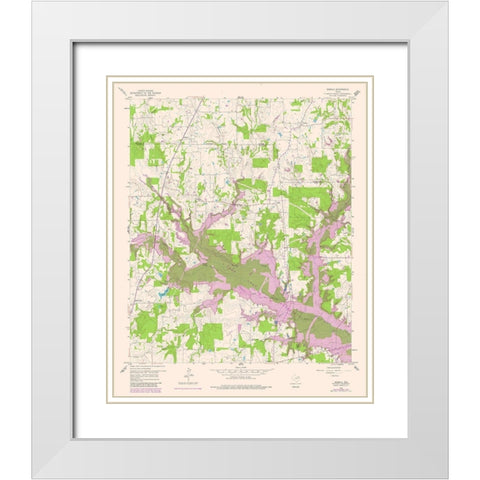 Arbala Texas Quad - USGS 1958 White Modern Wood Framed Art Print with Double Matting by USGS