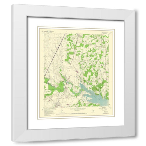 Argyle Texas Quad - USGS 1960 White Modern Wood Framed Art Print with Double Matting by USGS