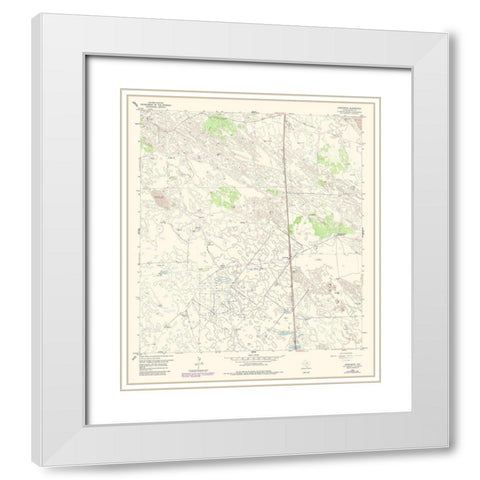 Armstrong Texas Quad - USGS 1956 White Modern Wood Framed Art Print with Double Matting by USGS