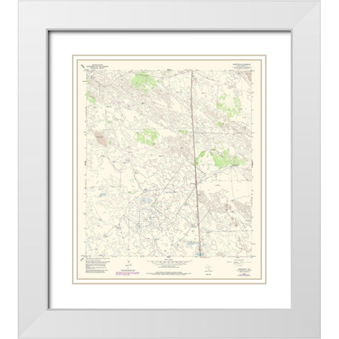 Armstrong Texas Quad - USGS 1956 White Modern Wood Framed Art Print with Double Matting by USGS