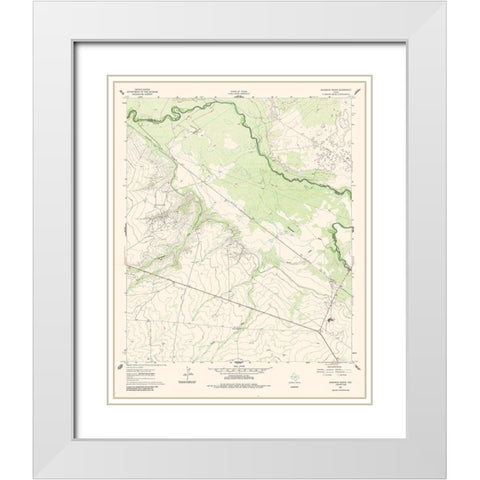 Anderson Ranch Texas Quad - USGS 1961 White Modern Wood Framed Art Print with Double Matting by USGS