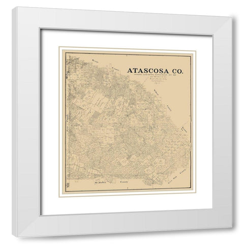 Atascosa County Texas - Rosenberg 1894  White Modern Wood Framed Art Print with Double Matting by Rosenberg