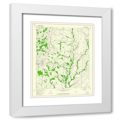 Aubrey Texas Quad - USGS 1960 White Modern Wood Framed Art Print with Double Matting by USGS