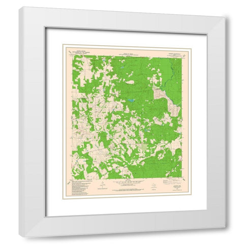 Augusta Texas Quad - USGS 1982 White Modern Wood Framed Art Print with Double Matting by USGS