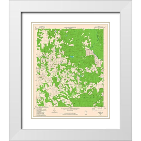 Augusta Texas Quad - USGS 1982 White Modern Wood Framed Art Print with Double Matting by USGS
