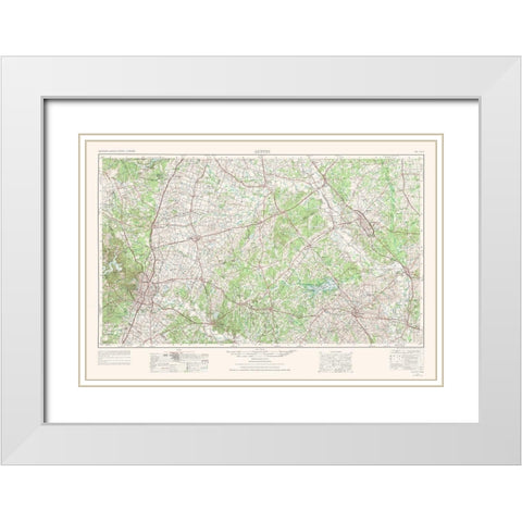 Austin Texas Quad - USGS 1954 White Modern Wood Framed Art Print with Double Matting by USGS